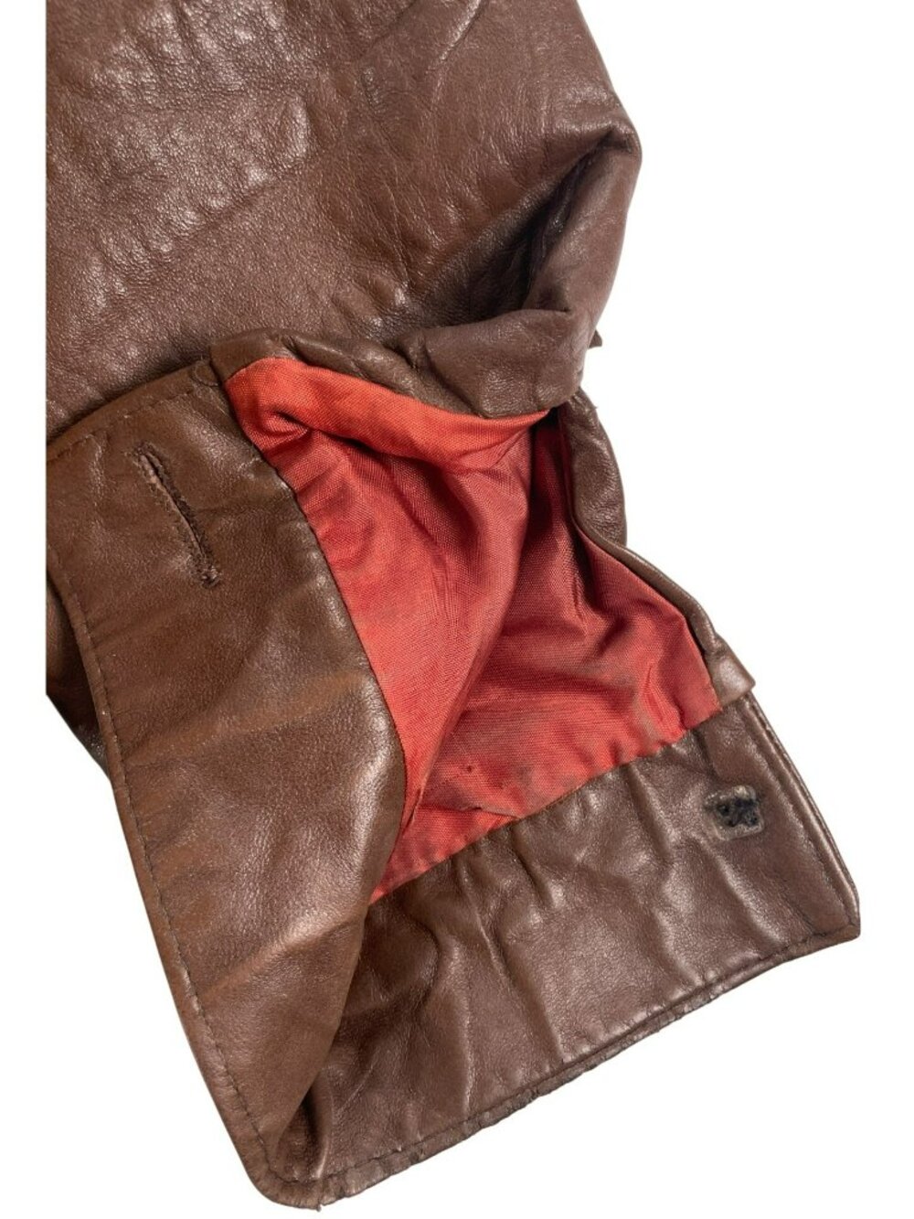 Vintage Leather Jacket-The Old Mill Glen Laine by Bainton Brown W/Red Lining - Picture 12 of 16